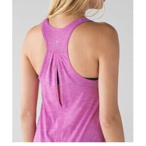 Lululemon Salute the Sun Singlet II Pink Heathered Tank Sz 6